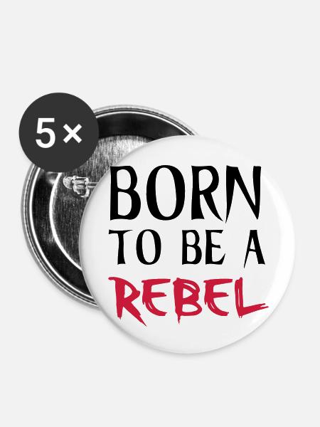 Rebel - Buttons klein 25 mm (5er Pack) - Weiß