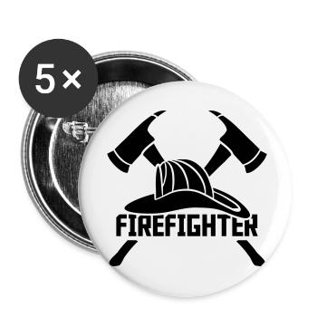 Feu casque 2 axes - Lot de 5 petits badges (25 mm) - blanc - Devant