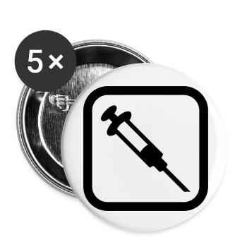 Spritze Logo - Buttons klein 25 mm (5er Pack) - Weiß - Vorne