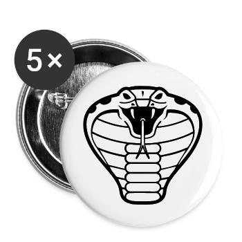 Cobra Serpents Design - Lot de 5 petits badges (25 mm) - blanc - Devant