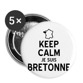bretonne - Lot de 5 petits badges (25 mm) - blanc - Devant