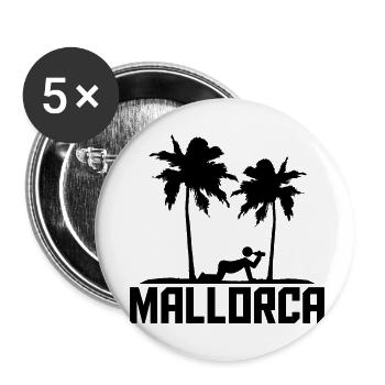 Mallorca Palmen Sonne Urlaub - Buttons klein 25 mm (5er Pack) - Weiß - Vorne