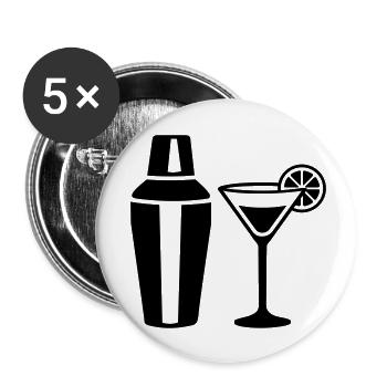 Cocktail - Buttons klein 25 mm (5er Pack) - Weiß - Vorne