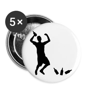 Mann Bierflaschen - Buttons klein 25 mm (5er Pack) - Weiß - Vorne