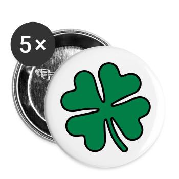 Trèfle - Feuille de trèfle - Lot de 5 petits badges (25 mm) - blanc - Devant