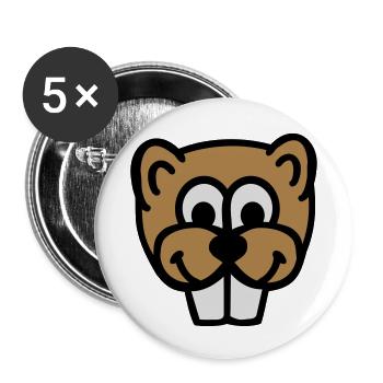 Biber - Buttons klein 25 mm (5er Pack) - Weiß - Vorne
