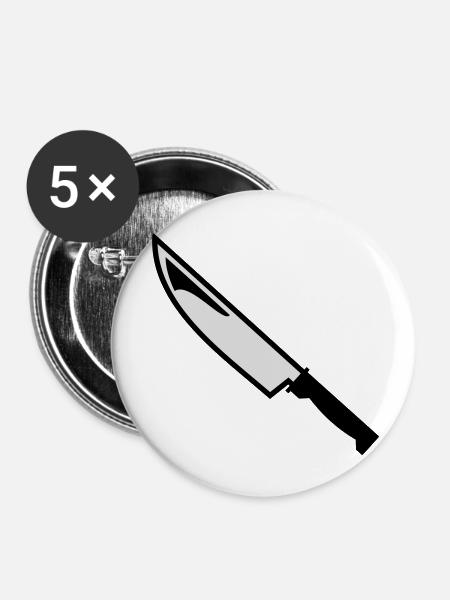 Messer - Buttons klein 25 mm (5er Pack) - Weiß