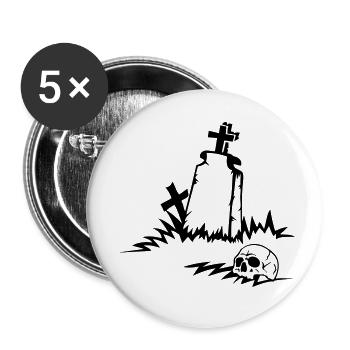 Grab kreuz verhängnisvoll cimetiere gott krabbe knallt tod - Buttons klein 25 mm (5er Pack) - Weiß - Vorne
