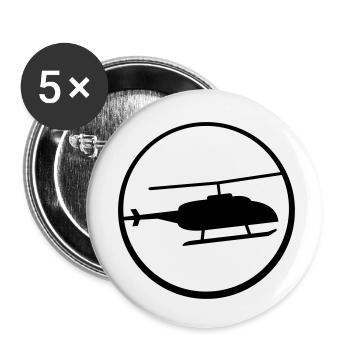 Heli Kreis Logo Design - Buttons klein 25 mm (5er Pack) - Weiß - Vorne