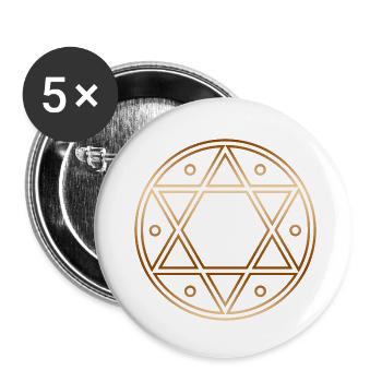 Seal of Solomon, Magic Sigil, hexagram, symbol - Buttons small 1''/25 mm (5-pack) - white - Front