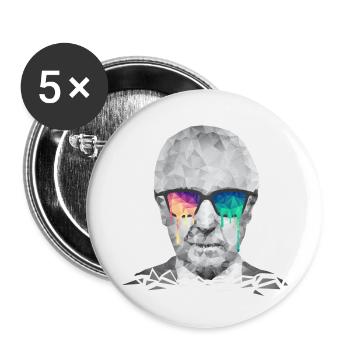 Albert Hofmann - Psychedelic Polygon Portrait - Buttons klein 25 mm (5er Pack) - Weiß - Vorne