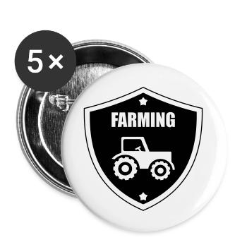 Farming - Buttons small 1''/25 mm (5-pack) - white - Front