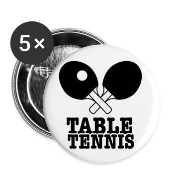 tennis de table - Lot de 5 petits badges (25 mm) - blanc - Devant