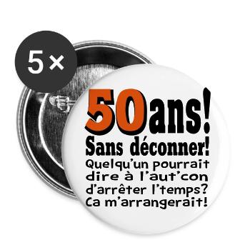 VISUEL,MOTIF POUR ANNIVERSAIRE SANS DEC - Lot de 5 petits badges (25 mm) - blanc - Devant