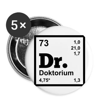 Docteur - Lot de 5 petits badges (25 mm) - blanc - Devant