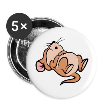 Schlafen Maus - Buttons klein 25 mm (5er Pack) - Weiß - Vorne