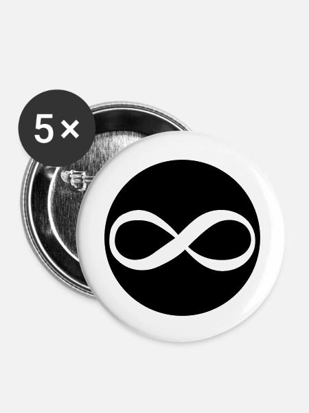 unendlich - Buttons klein 25 mm (5er Pack) - Weiß