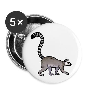 Lemurien / Lemur 02 - Lot de 5 petits badges (25 mm) - blanc - Devant