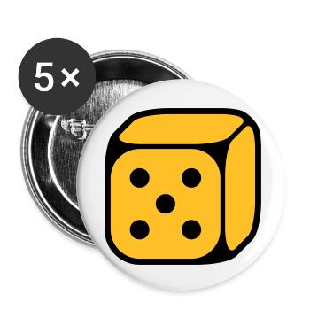 5er Würfel (Fünf / 2C) - Buttons klein 25 mm (5er Pack) - Weiß - Vorne