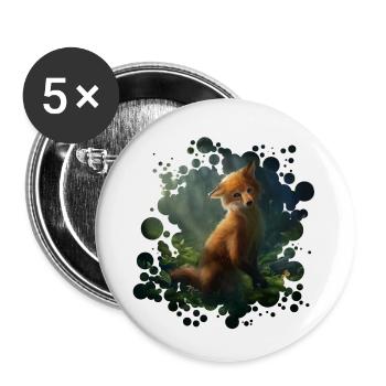 Kleiner Fuchs (Fox) - Buttons klein 25 mm (5er Pack) - Weiß - Vorne