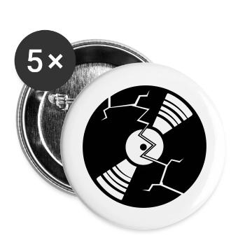 broken cracks vinyl broken destroyed party logo - Buttons small 1''/25 mm (5-pack) - white - Front