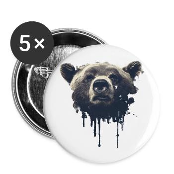 Grizzly - Buttons klein 25 mm (5er Pack) - Weiß - Vorne