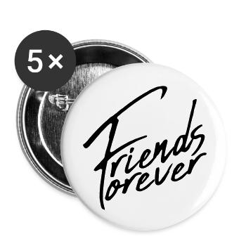 friends forever beste freunde geschrieben cool log - Buttons klein 25 mm (5er Pack) - Weiß - Vorne