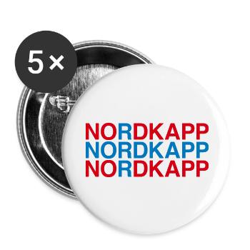 NORDKAPP Norway - Norway - Norwegian Flag - Buttons small 1''/25 mm (5-pack) - white - Front
