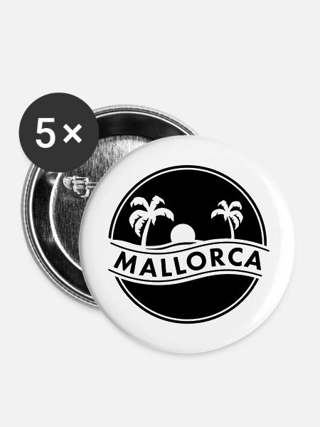Mallorca - Buttons klein 25 mm (5er Pack) - Weiß