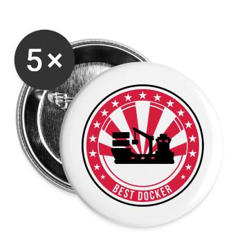 Docker / Dock / Hafenarbeiter / Marin / Boat / Mer - Buttons small 1''/25 mm (5-pack) - white - Front