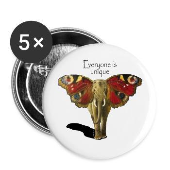 Everyone is unique - Buttons small 1''/25 mm (5-pack) - white - Front