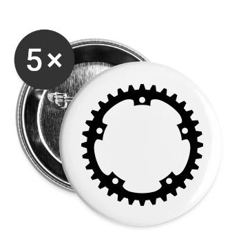 bicycle mechanical gear mechanical round serrated - Buttons small 1''/25 mm (5-pack) - white - Front