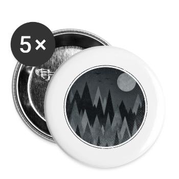 Black & White Triangles Abstract mountains design - Buttons klein 25 mm (5er Pack) - Weiß - Vorne