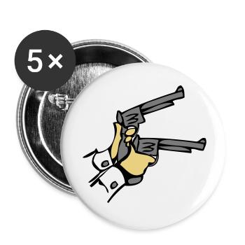 Waffen Pistolen hände dell - Buttons klein 25 mm (5er Pack) - Weiß - Vorne