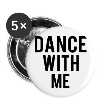 Dance - Buttons klein 25 mm (5er Pack) - Weiß - Vorne