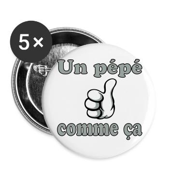 Un pépé comme ça - Buttons small 1''/25 mm (5-pack) - white - Front