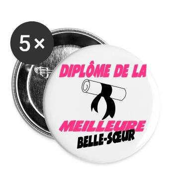 Diplôme de la meilleure belle-soeur - Buttons small 1''/25 mm (5-pack) - white - Front