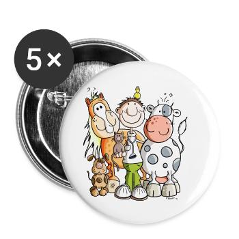 Funny Veterinarian - Buttons small 1''/25 mm (5-pack) - white - Front