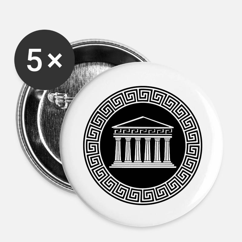 Ancient Temple - Buttons small 1''/25 mm (5-pack) - white