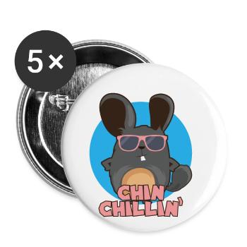 Chinchilla Chinchillin I Cool Lunettes de soleil Cadeau - Lot de 5 petits badges (25 mm) - blanc - Devant