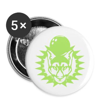 bowling cougar logo sport boule panthere - Lot de 5 petits badges (25 mm) - blanc - Devant