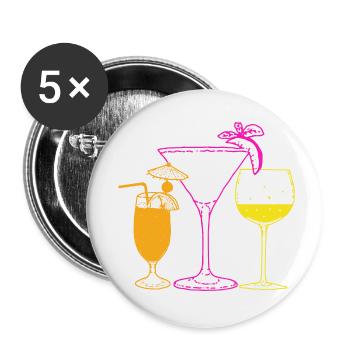Cocktail - Buttons klein 25 mm (5er Pack) - Weiß - Vorne