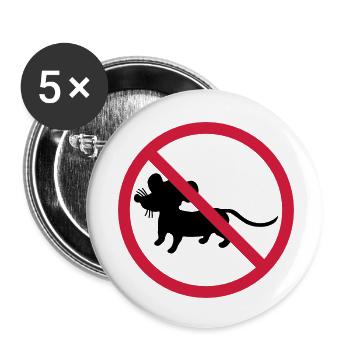 forbidden shield zone no mouse symbol maeuschen s - Buttons small 1''/25 mm (5-pack) - white - Front