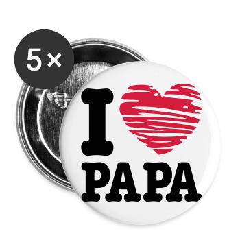 papa - Buttons klein 25 mm (5er Pack) - Weiß - Vorne