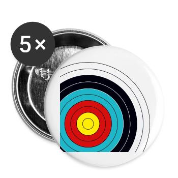Coupe de tir à l'arc - Lot de 5 petits badges (25 mm) - blanc - Devant