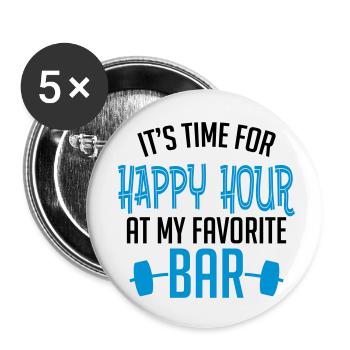 it's time for happy hour at my favorite bar B 2c - Buttons klein 25 mm (5er Pack) - Weiß - Vorne