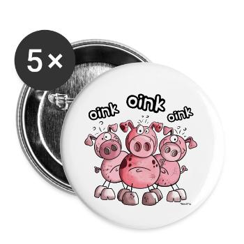 Das Schweine Team - Buttons klein 25 mm (5er Pack) - Weiß - Vorne
