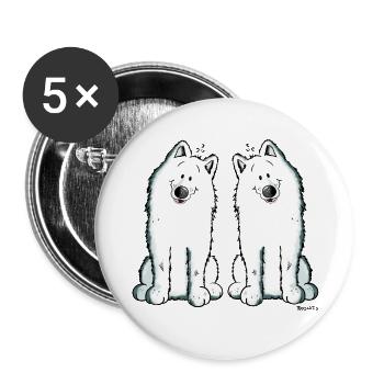 Samoyed Team - Buttons small 1''/25 mm (5-pack) - white - Front