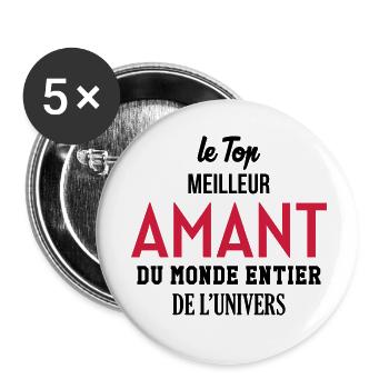 Amant / Maîtresse / Sexy / Sexe / Drague / Mariage - Buttons small 1''/25 mm (5-pack) - white - Front