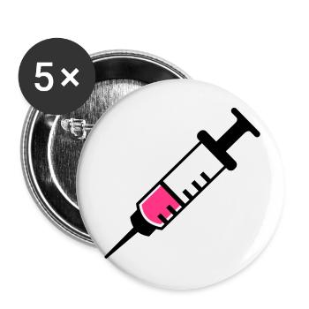 Spritze - Buttons klein 25 mm (5er Pack) - Weiß - Vorne